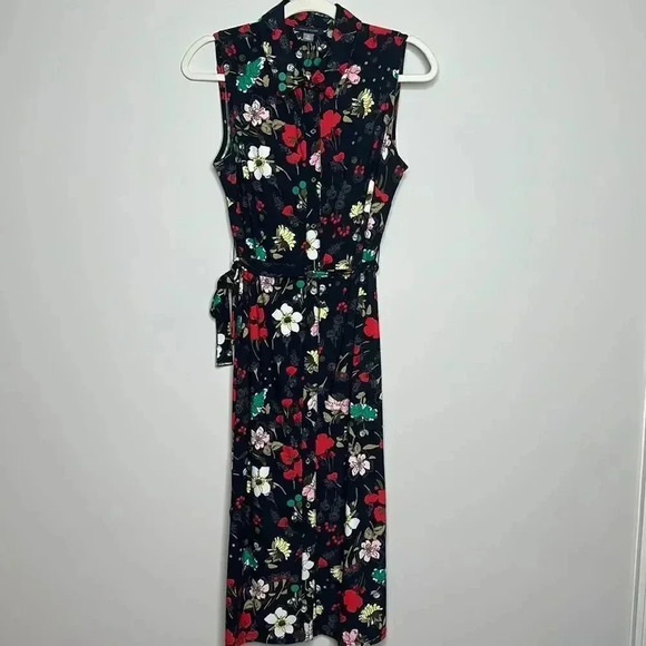 Tommy Hilfiger Blue Floral Sleeveless Button Down Dress - Picture 5 of 15
